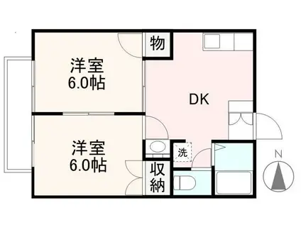 フラワーアネックスIII(2DK/1階)の間取り写真