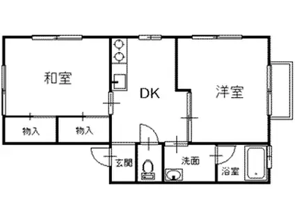アネックスハイツ(2DK/2階)の間取り写真