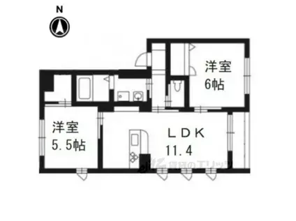シャーメゾンUN(2LDK/2階)の間取り写真