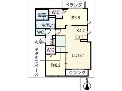 シャーメゾン和(2LDK/3階)の間取り写真