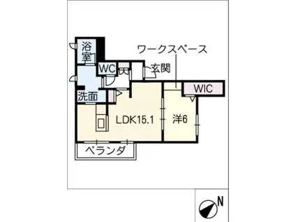 プレイヤー京町(1LDK/1階)の間取り写真