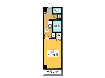 シャトーII ASANO(1K/1階)の間取り写真