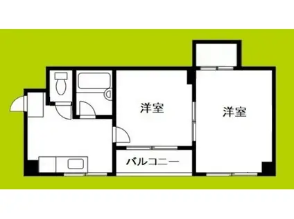 阿倍野三明マンション(2DK/1階)の間取り写真