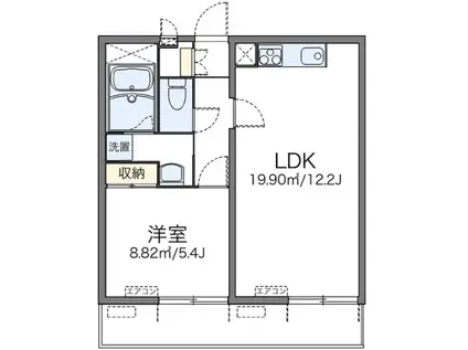 レオパレスイキ西新宿(1LDK/3階)の間取り写真
