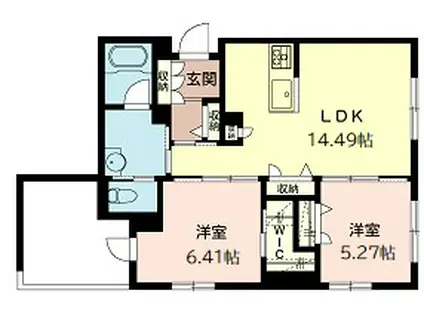 カーサ アルテII(2LDK/1階)の間取り写真