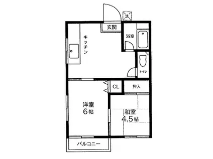 トキノハイツ(2DK/2階)の間取り写真