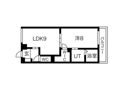 S-RESIDENCE 学園坂(1LDK/13階)の間取り写真