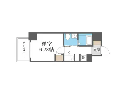 METROSA弁天町(1K/5階)の間取り写真