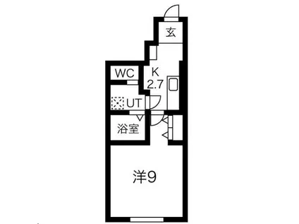 LEBEL VIER(1K/1階)の間取り写真