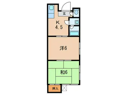 ハイツ西明石(2K/1階)の間取り写真