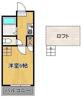 アルシェール引野(1K/1階)の間取り写真