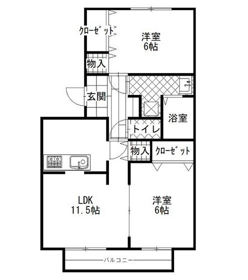 フロリアーデ梅島(2LDK/2階)の間取り写真