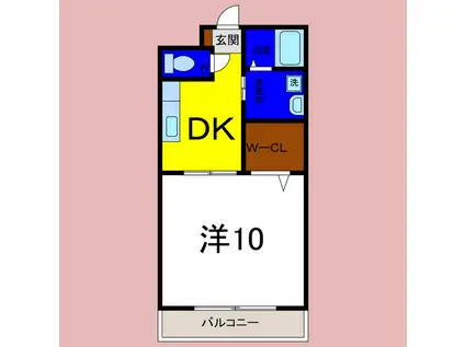 コパンジャンティ原(1DK/1階)の間取り写真