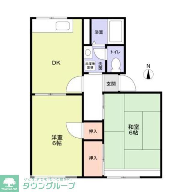 グレープズヒル(2DK/1階)の間取り写真