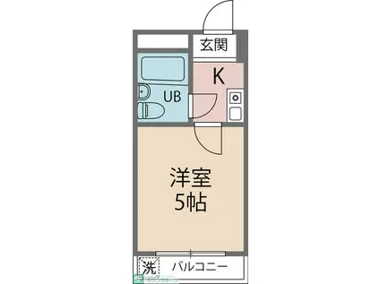 シティパレス脚折II(1K/2階)の間取り写真