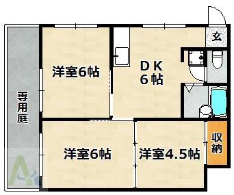 ラドーレ(3DK/1階)の間取り写真