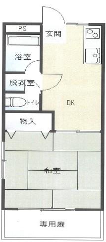 コーポ益三(1DK/1階)の間取り写真