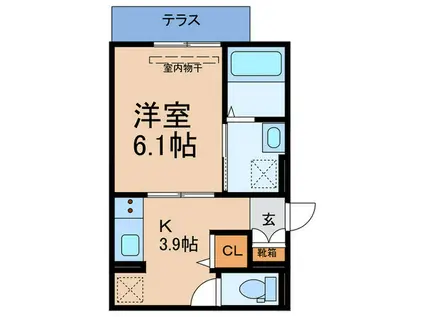 RIHITO堺東(1K/1階)の間取り写真