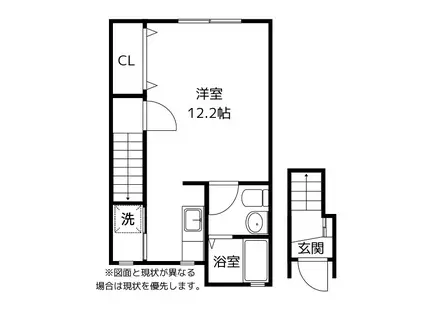 WHITE SQUARE(ワンルーム/1階)の間取り写真