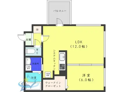 モルティーニ南円山(1LDK/4階)の間取り写真