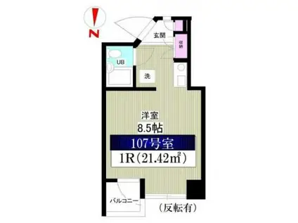 シュロス123(ワンルーム/1階)の間取り写真