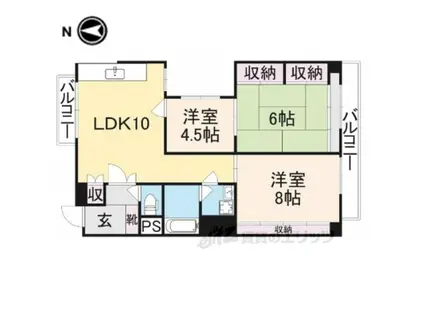 メゾンフジ(3DK/2階)の間取り写真