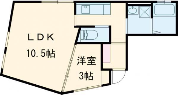 BRONTE明石II(1LDK/1階)の間取り写真