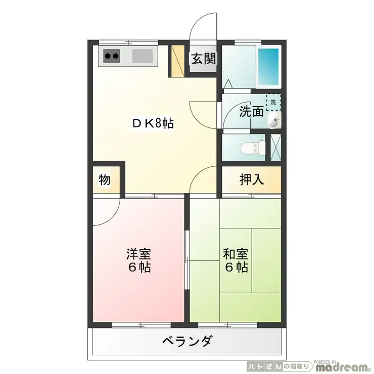 IK五反野ハイツ 2階階 間取り