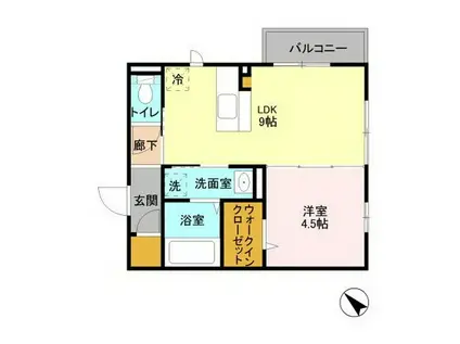 パークドオートムB棟(1LDK/3階)の間取り写真