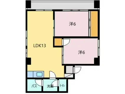 三翠ビル(2LDK/4階)の間取り写真