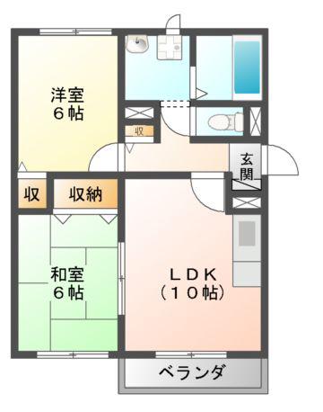 メゾンピア(2LDK/3階)の間取り写真