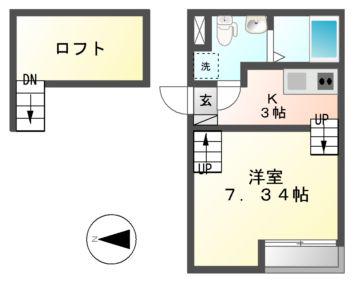 ピアチェーレ新栄(1K/2階)の間取り写真