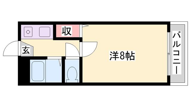 エミール天神A棟(1K/2階)の間取り写真