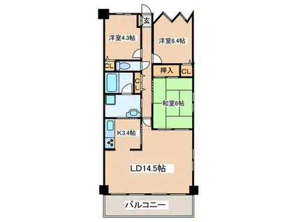 バードタウン7番館(3LDK/5階)の間取り写真