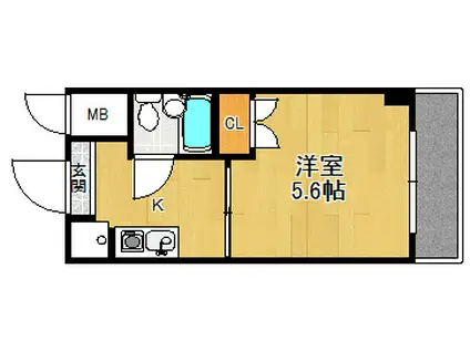 Kビル(1K/1階)の間取り写真