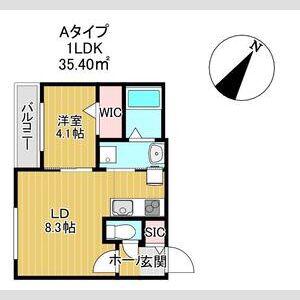 プレシェルト朝日町(1LDK/2階)の間取り写真