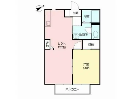 シャーメゾン不知火(1LDK/2階)の間取り写真