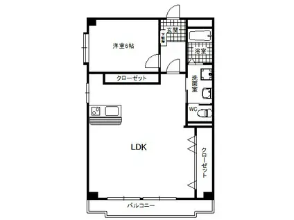 三鉦マンション(1LDK/2階)の間取り写真