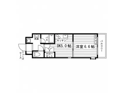 グランディール一社(1DK/3階)の間取り写真