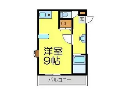 オリビアガーデンヒルズ(ワンルーム/1階)の間取り写真