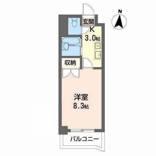 HILL CITY南光台(1K/2階)の間取り写真