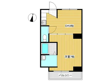 ヴィラナリー備前 1号棟(1DK/4階)の間取り写真