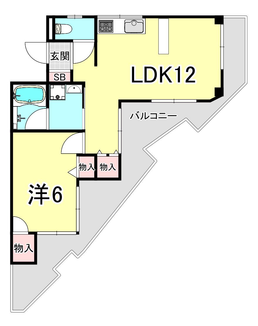 プラザ学園南(1LDK/3階)の間取り写真