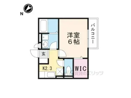 SOLEIL香里園(1K/1階)の間取り写真