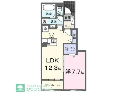 レ プリューム アン(1LDK/1階)の間取り写真