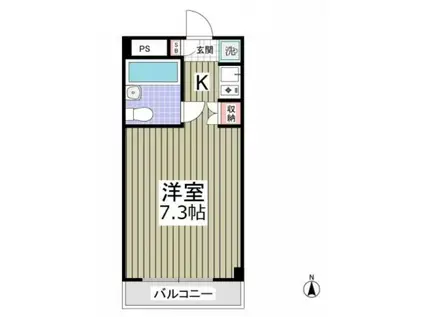 パル京南NO.17(ワンルーム/2階)の間取り写真