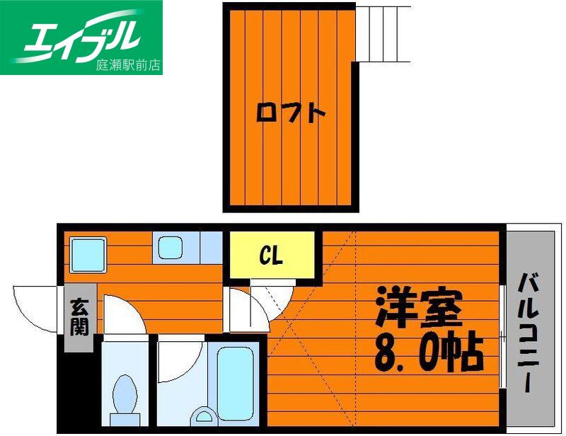 ミガール(1K/3階)の間取り写真