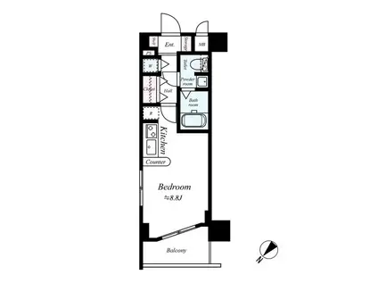 サムティ大阪ウエストグランジール(ワンルーム/5階)の間取り写真