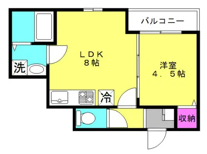 アーバンコート加古川(1LDK/1階)の間取り写真