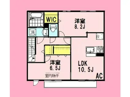 プレジオスA(2LDK/2階)の間取り写真
